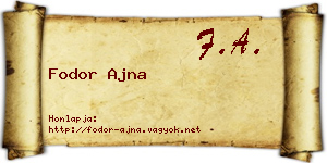 Fodor Ajna névjegykártya