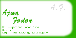 ajna fodor business card